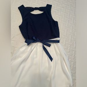 Jenna & Jessie Girls Navy and White Dress Size 12